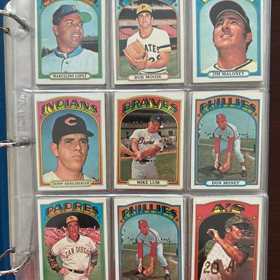 Over 250 1972 Topps Baseball Cards