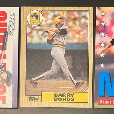 3 Collectible Barry Bonds Baseball Cards, Base Relic