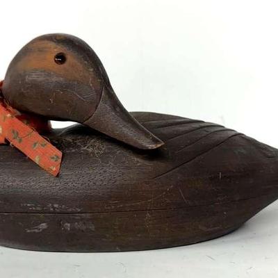 F.O. Merz Carved Wood Duck Decoy
