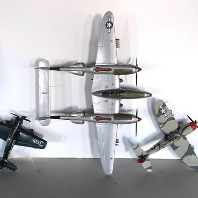 Lockheed Lightening Model Plane With WWII Fighter Planes