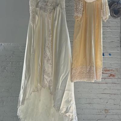 Two Women's Vintage Wedding Gowns, 1960s and 1980s