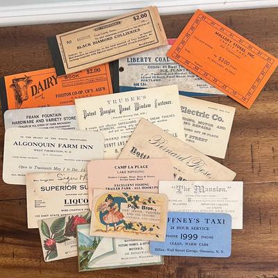 Collection Of Antique Business Cards & Coupon Books