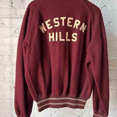Men's Vintage Western Hills High School Wool Jacket, 1950s-1960s