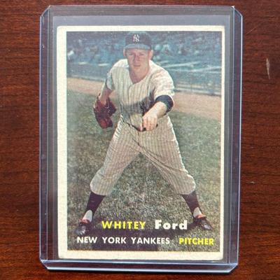 1957 Topps Baseball Card. Whitey Ford - New York Yankees. Card #25