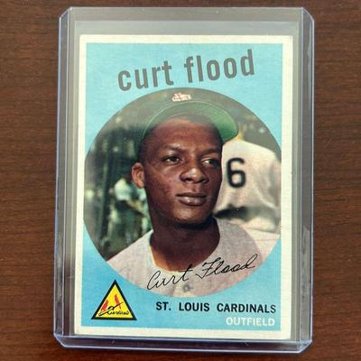 1959 Topps Baseball Card. Curt Flood - St. Louis Cardinals. Card #353