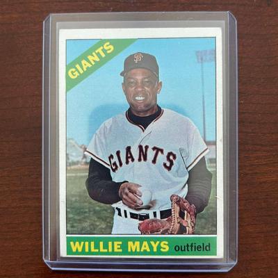 1966 Topps Baseball Card. Willie Mays - San Francisco Giants. Card #1