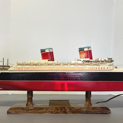 Vintage Lighted Model of the SS United States