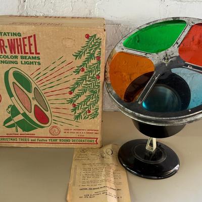 GEM Electric Rotating Color Wheel Christmas Tree Light W/ Original Box & Manual