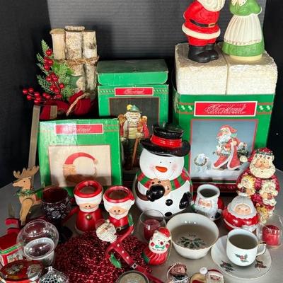 Mixed Collection Of Christmas Decor With Lenox, Avon, Ornaments, Etc