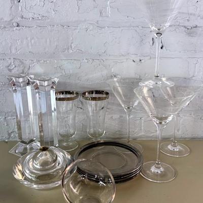 Mid-Century Modern (MCM) Vintage Crystal & Glassware (14 Pieces)
