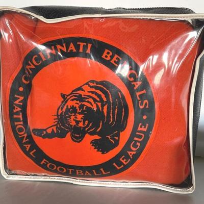 Vintage Pendleton Wool Cincinnati Bengals Blanket And Stadium Cushion