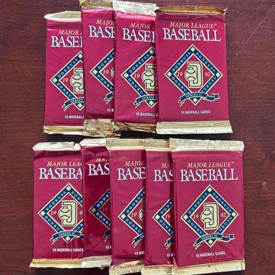 Nine 1992 Sealed/Unopened Donruss Series Two Baseball Packs