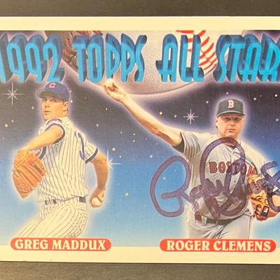 Collectible 1993 Autographed Topps Roger Clemens Baseball Card 