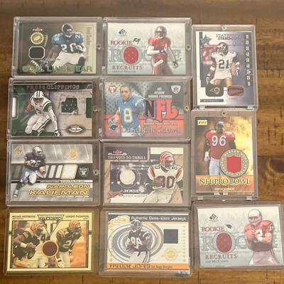 11 Collectible Game Worn Jersey Football Cards #3