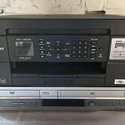 Brother MFC-J497DW Printer / Scanner with a Sony DVD / VHS Player