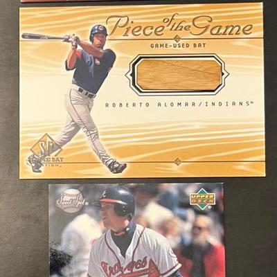 3 Collectible Bat Relic - Jersey Baseball Cards, Gonzalez, Jones , Alomar