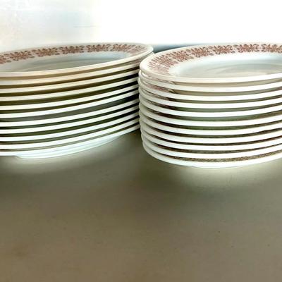 22 Vintage Pyrex Tableware "Copper Filigree" Milk Glass Oval Plates, Probably Used At Empress Chili
