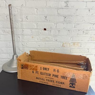 Vintage Aluminum ‘Glitter’ Christmas Tree, Incomplete For Parts, 49 Limbs Included