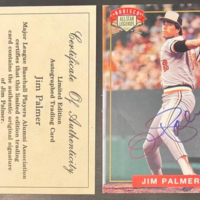 Collectible 1994 Autographed Nabisco Jim Palmer Authentic Baseball Card 