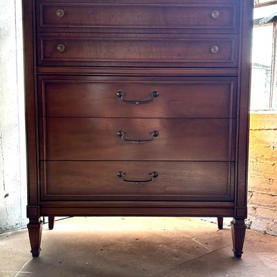 Mediterranean / Italian Neoclassical Style Fruitwood Chest of Drawers, Mid to Late 20th Century