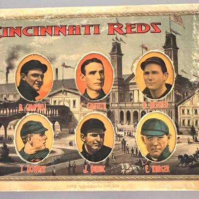 1908 Helmar Brewing Co. Cincinnati Reds Die-Cut Baseball Art Card