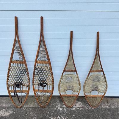 (2) Pair Antique Snow Shoes 