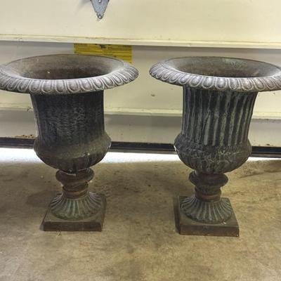 (2) Metal Urn Planters