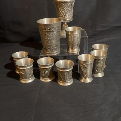 Vintage Pewter Goblets & Shot Glasses