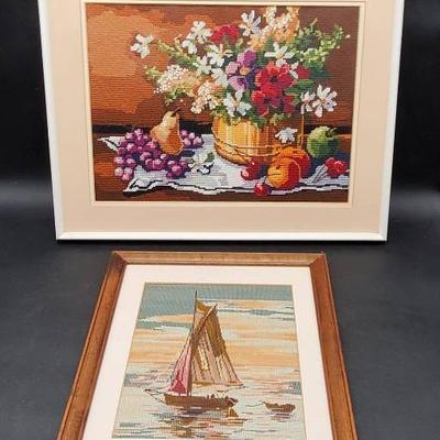(2) Handmade Needlepoint Pieces