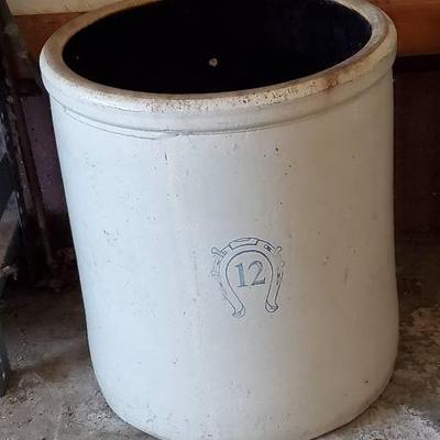 Vintage Stoneware 12 Gallon Crock
