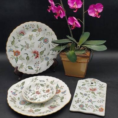 "Andrea" by Sarek China from Japan and Faux Orchid Plant 