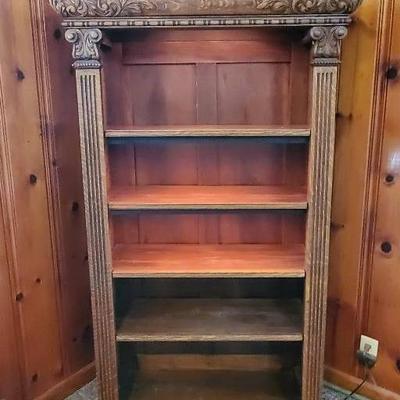 Lighted Carved Bookcase