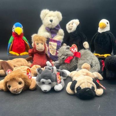 (10) Beanie Babies And (1) Boyds Bear