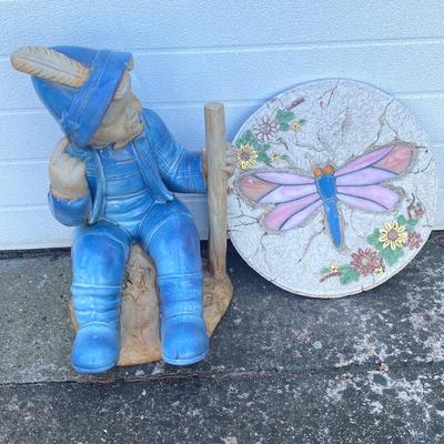 Little Boy and Butterfly Garden Pieces 