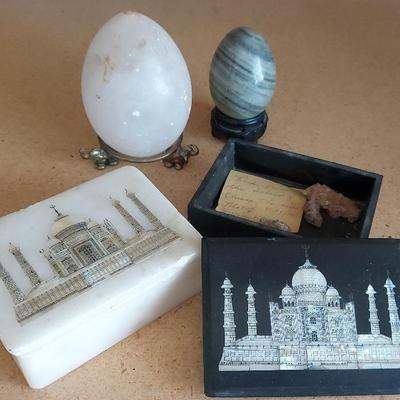 INLAID MARBLE TRINKET BOXES AND GOODIES