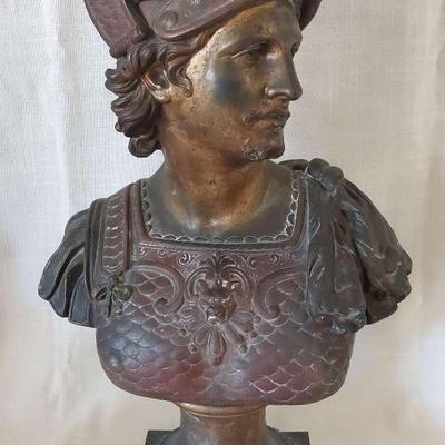ARTIST SIGNED BRONZE BUST OF ARES BY EMILIE GUILLEMIN