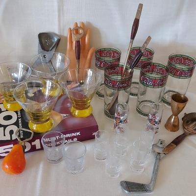 VINTAGE BAR SHOT GLASSES, COCA-COLA, AND MORE