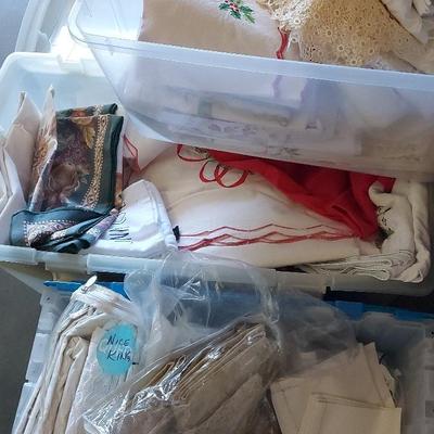 MYSTERY LOT OF BEAUTIFUL EMBROIDERED LINENS AND MORE
