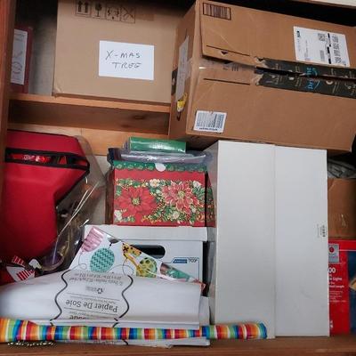 TWO CUBBIES FULL OF MYSTERY CHRISTMAS DECOR