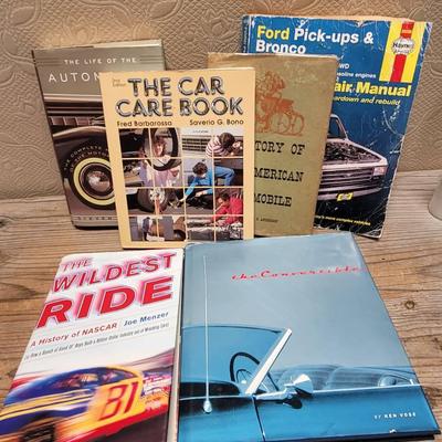 Automotive Books Lot - The Car Care Book, NASCAR, Convertibles, & More