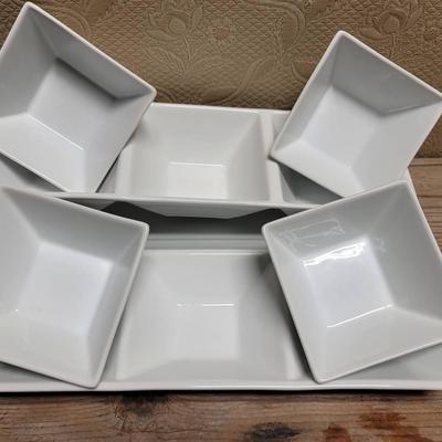 Food Network Square Plates for Appetizers or Crudites 