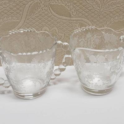 Tiffin Creamer And Open Sugar Cherokee Rose 1940s