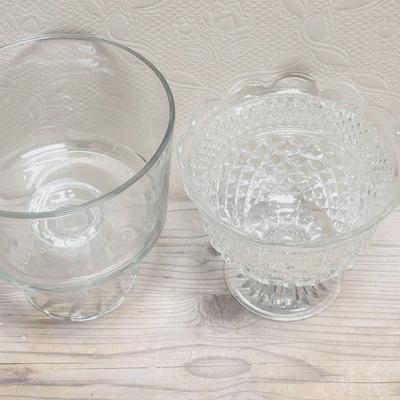 Compote Trifle Bowls Clear Glass - 2 Pieces