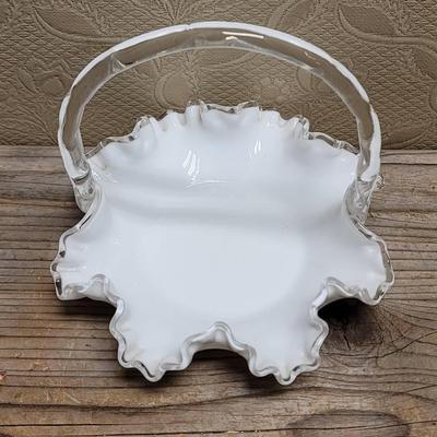 Fenton Silver Crest 7" Wide Glass Basket 