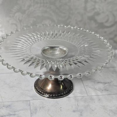 Duchin Beaded Glass and Sterling Silver Pastry Dish