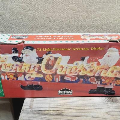 Merry Christmas Lighted Display Vintage 