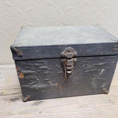 Tool Box with Assorted Tools and Hardware Antique 