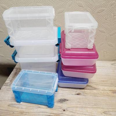 Small Totes Lot - Storage Or Organization Totes - 8 Pieces