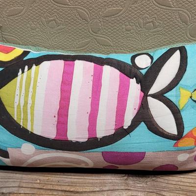 Whimsical Fish Feather Pillow Bolster
