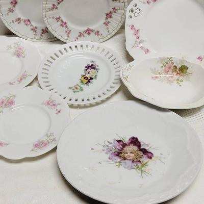 Floral Small Plates Lot - Mix & Match for Wall Grouping or Craft Use